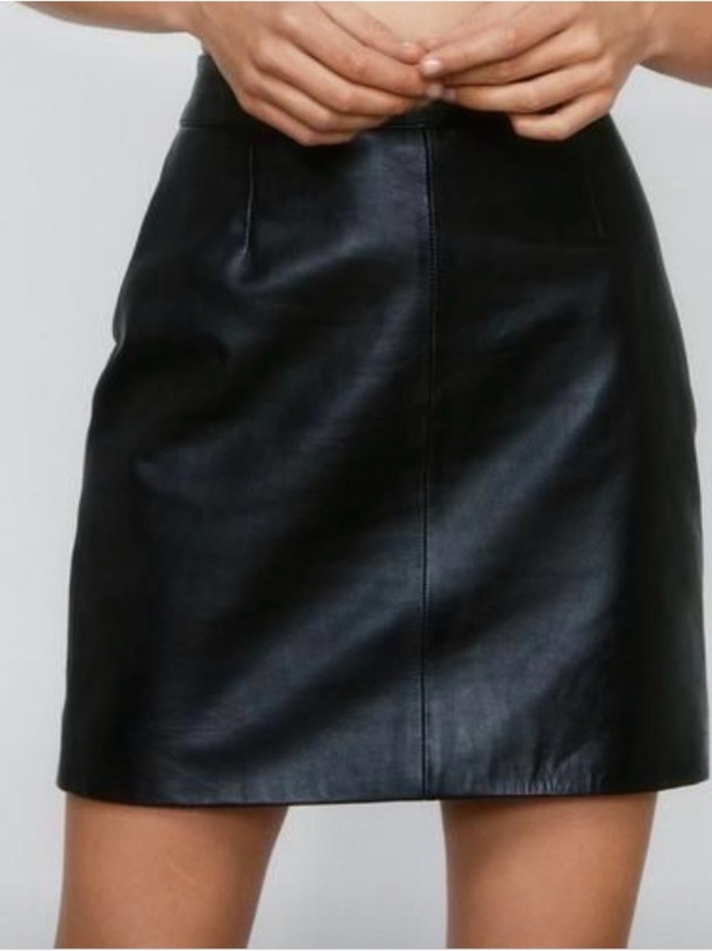 Nasty Gal Black 100% Leather Mini Skirt